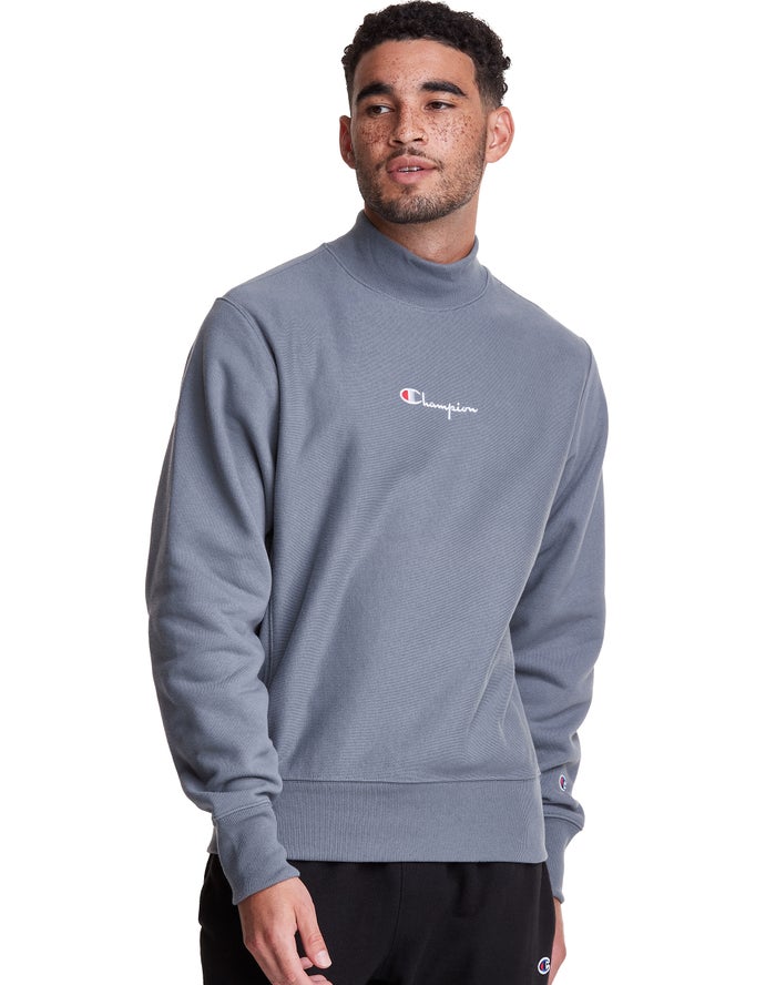 Champion Sweatshirt Heren - Grijs - Reverse Weave Mock Neck Crew ( 237951-XKN )